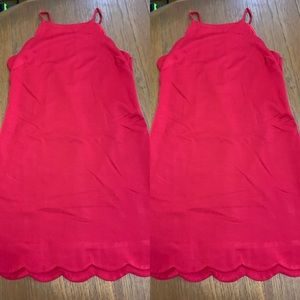 Red scalloped dress